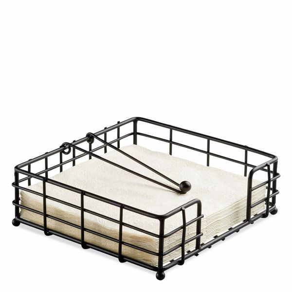 Serviettholder - svart, 33x33 cm til lunsjservietter